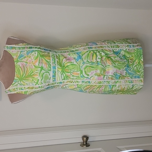 Lilly Pulitzer Fryer Shift Dress, Sleeveless, "Elephant Ears" Pattern, Size 0 - Picture 1 of 9